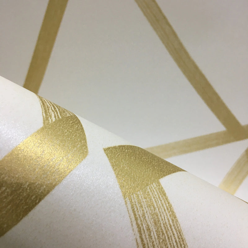 Paper Wallpaper Roll Gold Triangle